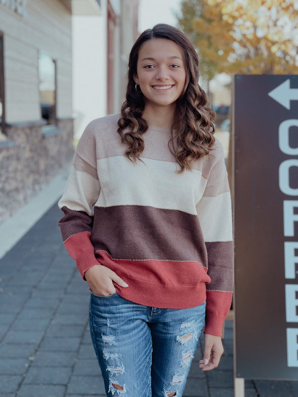 Color Block Striped Sweater – BeLoved Boutique