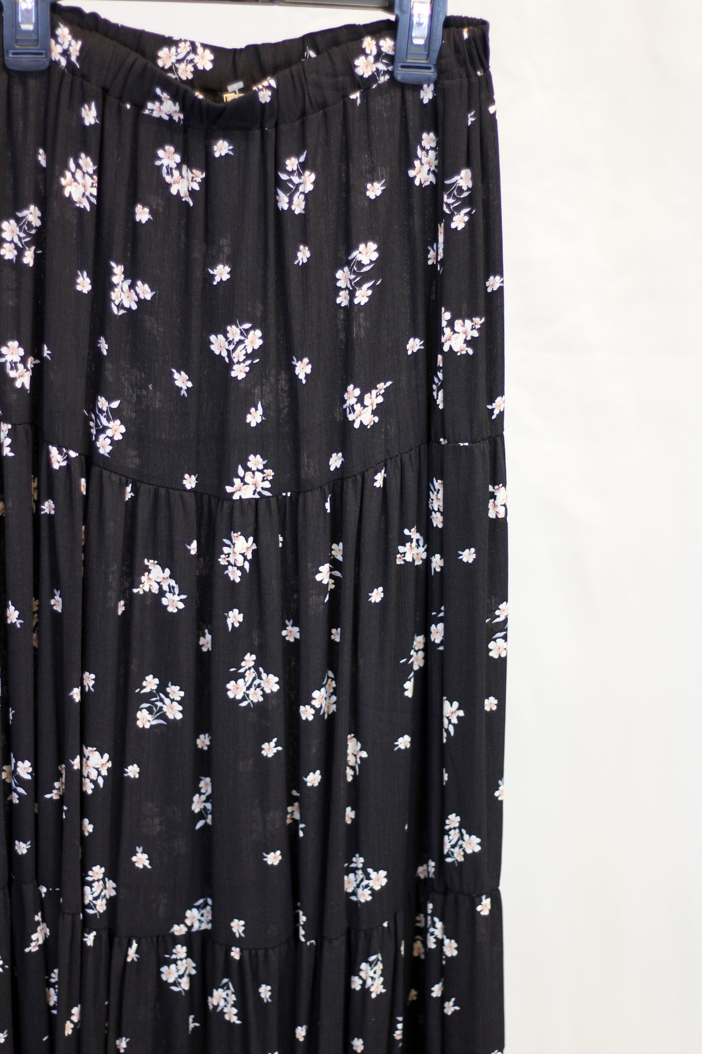 Tiered Floral Midi Skirt