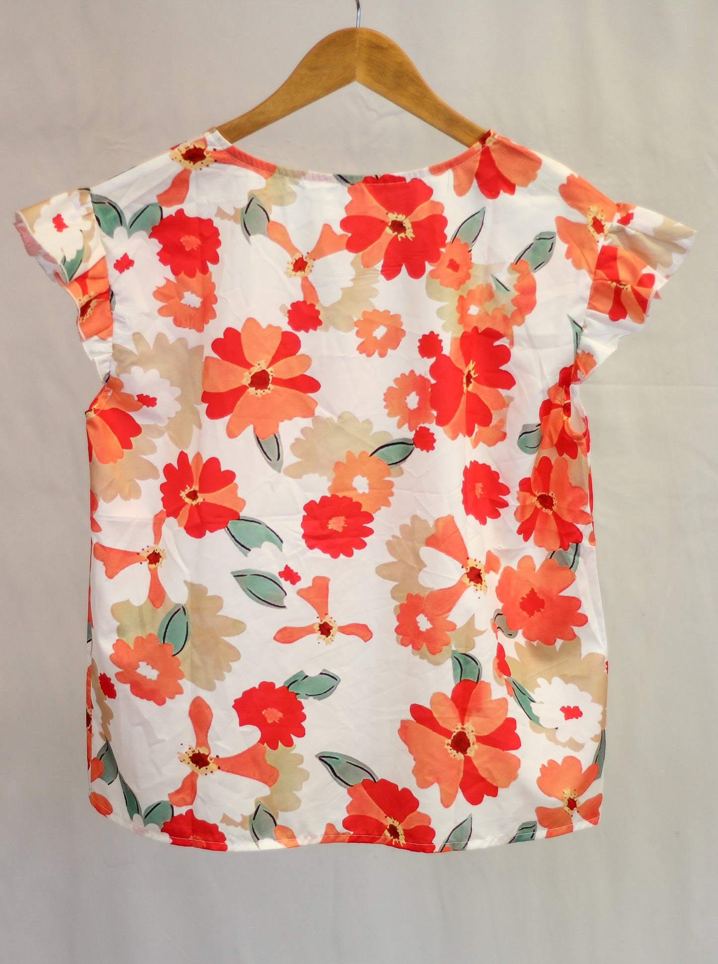 Ruffle Sleeve Flower Top