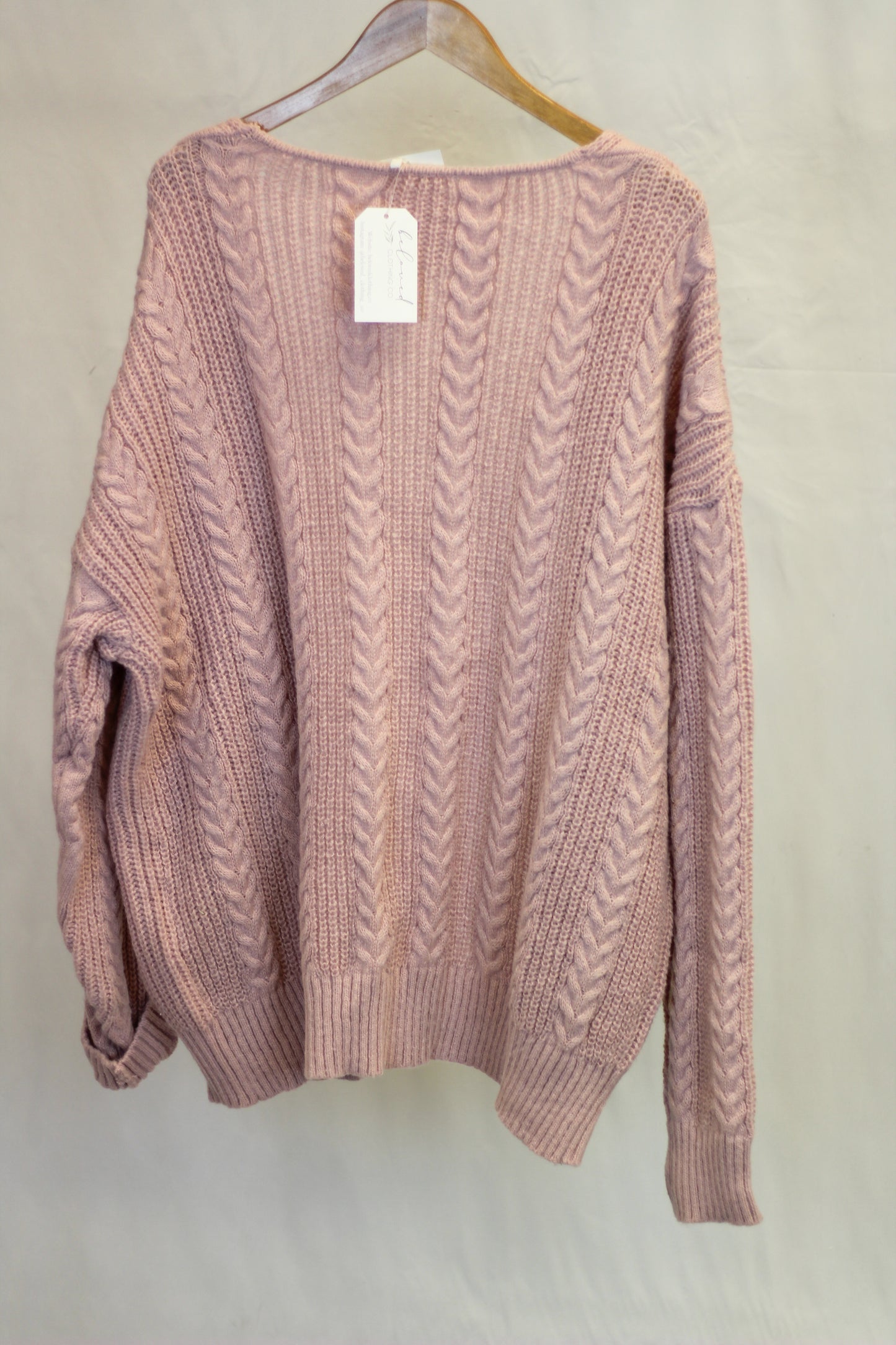 Blush Cable Knit Cardigan