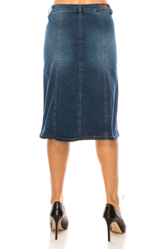 Button Down Denim Skirt