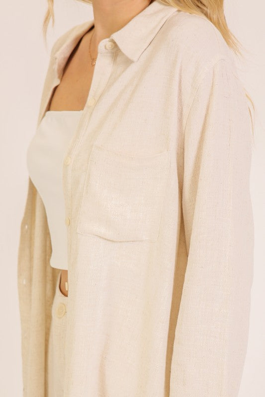 Oversized Linen Button Up