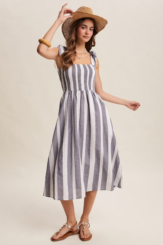 Harbor Stripe Midi Dress