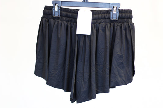 Buttery Flowy Black Shorts