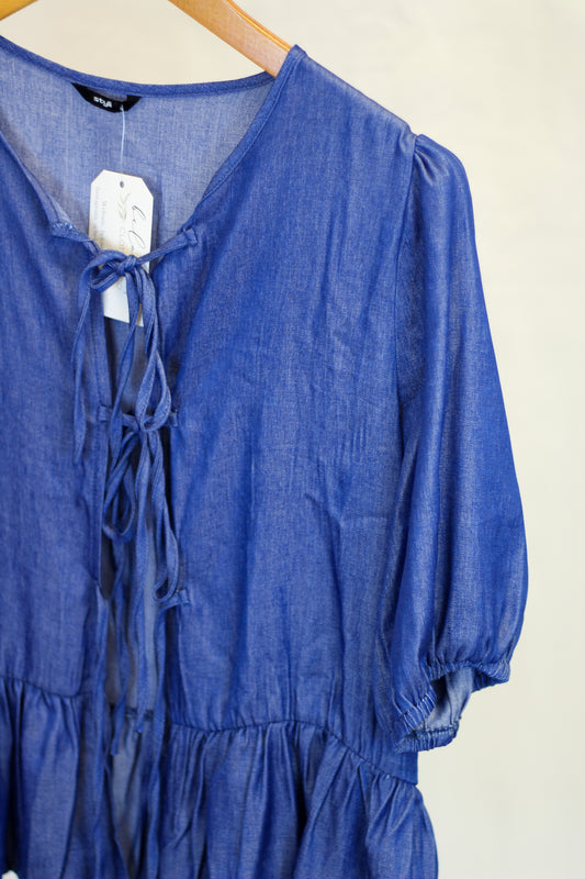 Bow Tie Chambray Top