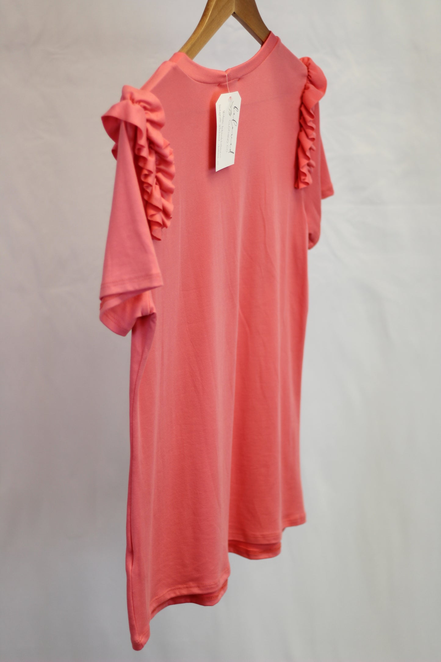 Ruffle Shoulder Solid Top