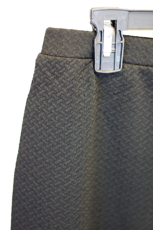 Elastic Waist Ponte Midi Pencil Skirt