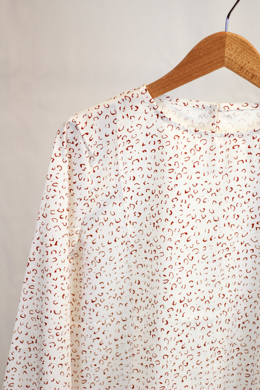 Leapord Print Long Sleeve Blouse