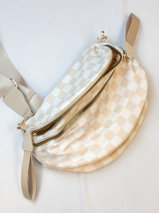 Checkered Crossbody Belt Bag