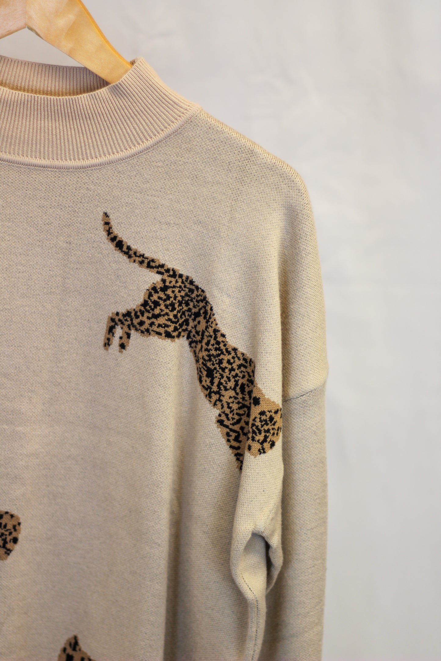 Leopard Print Turtleneck Sweater