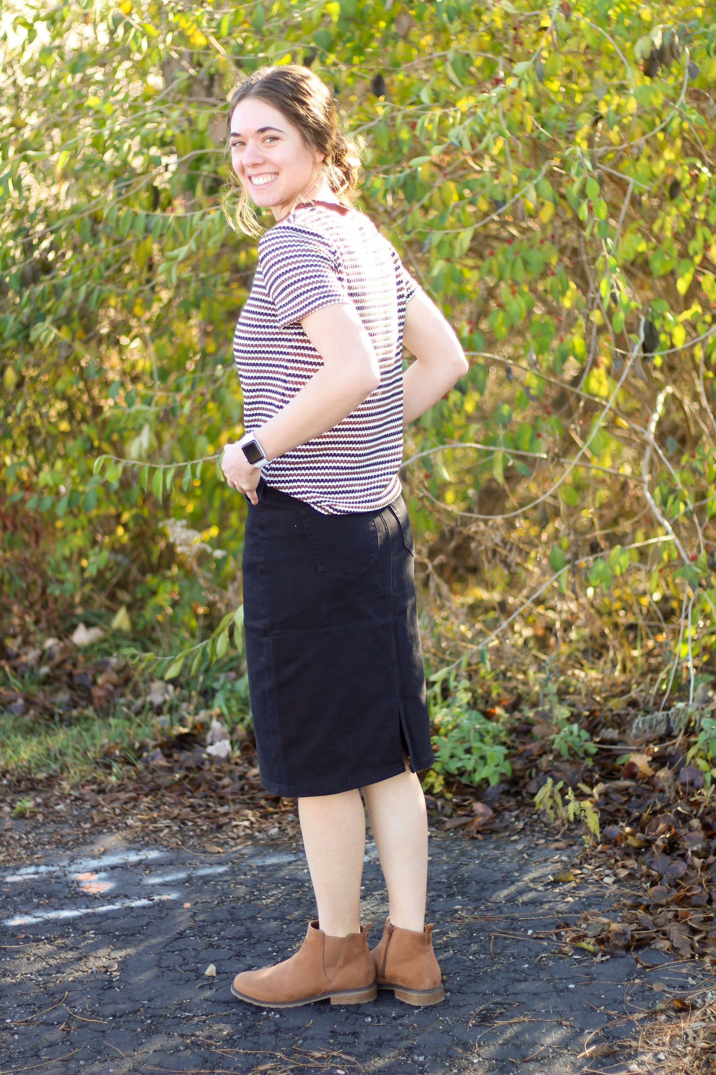 Neutrals Striped Sweater Tee