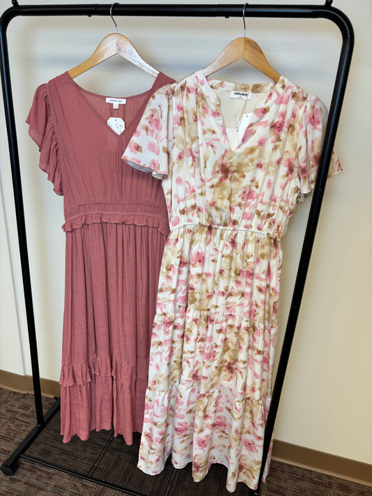 Rose Tiered Midi Dress