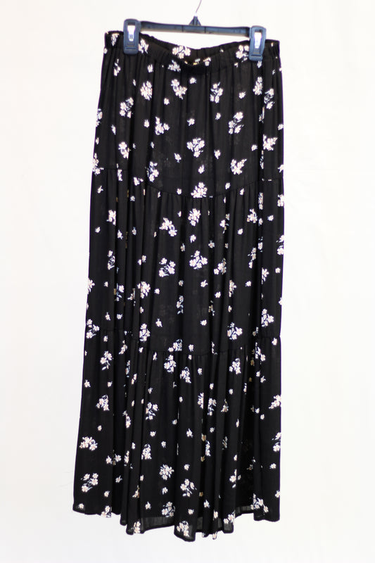 Tiered Floral Midi Skirt