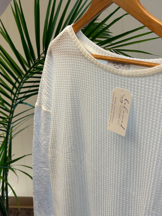 White Eyelet Long Sleeve Top