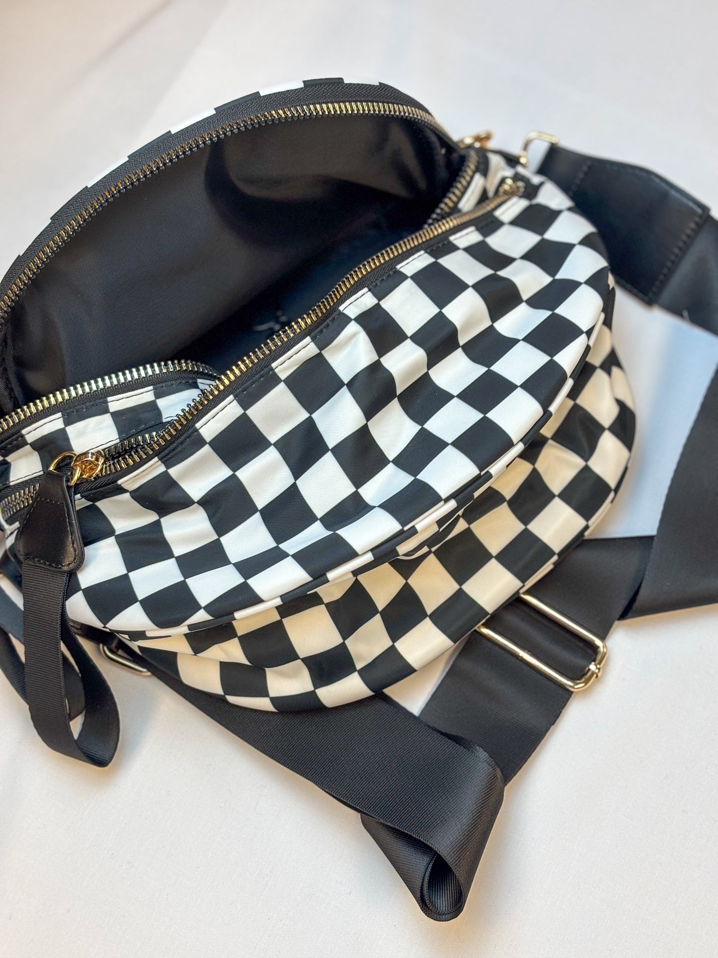 Checkered Crossbody Belt Bag