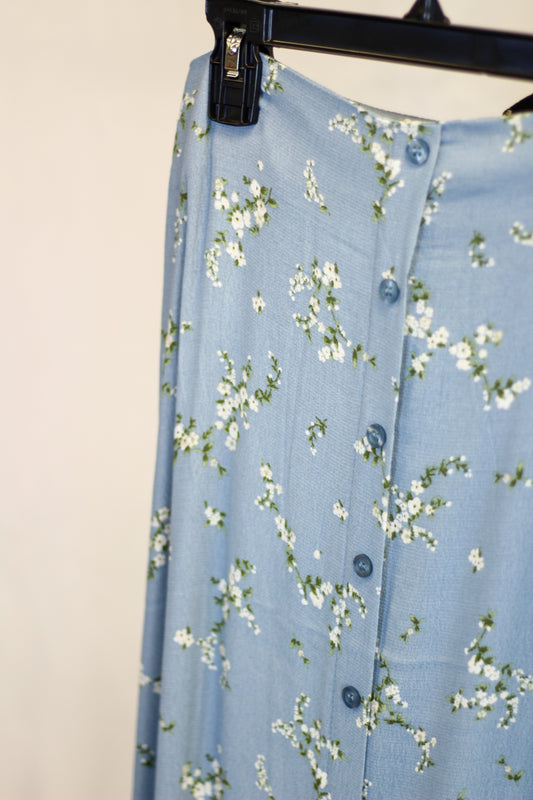 Floral Button Down Midi Skirt