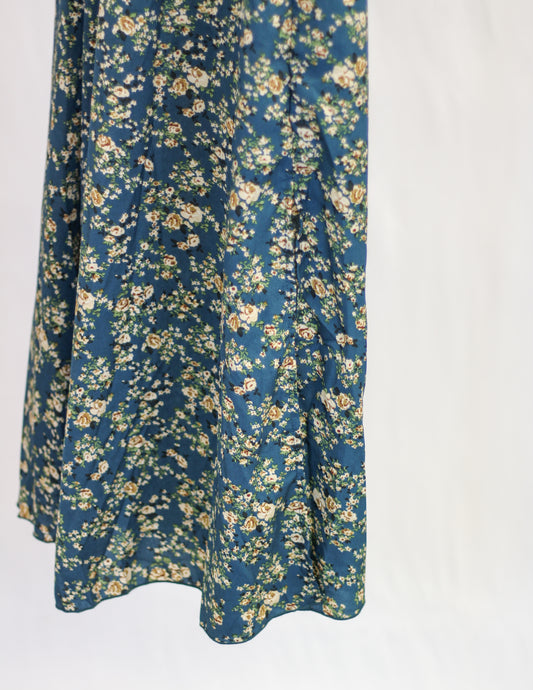 Teal Floral Skirt