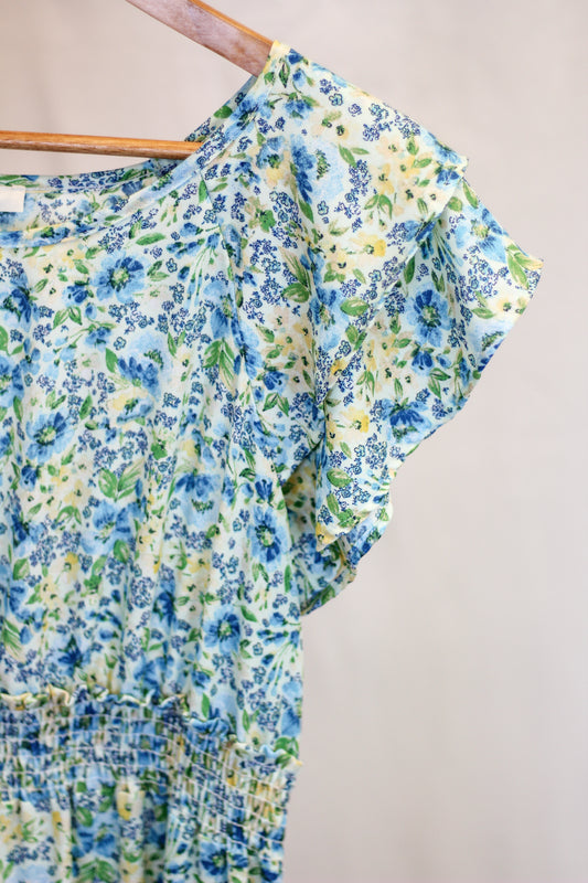 Watercolor Floral Midi Dress