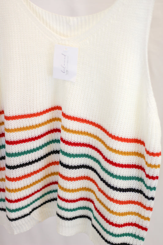 Striped Knit Sweater Tank