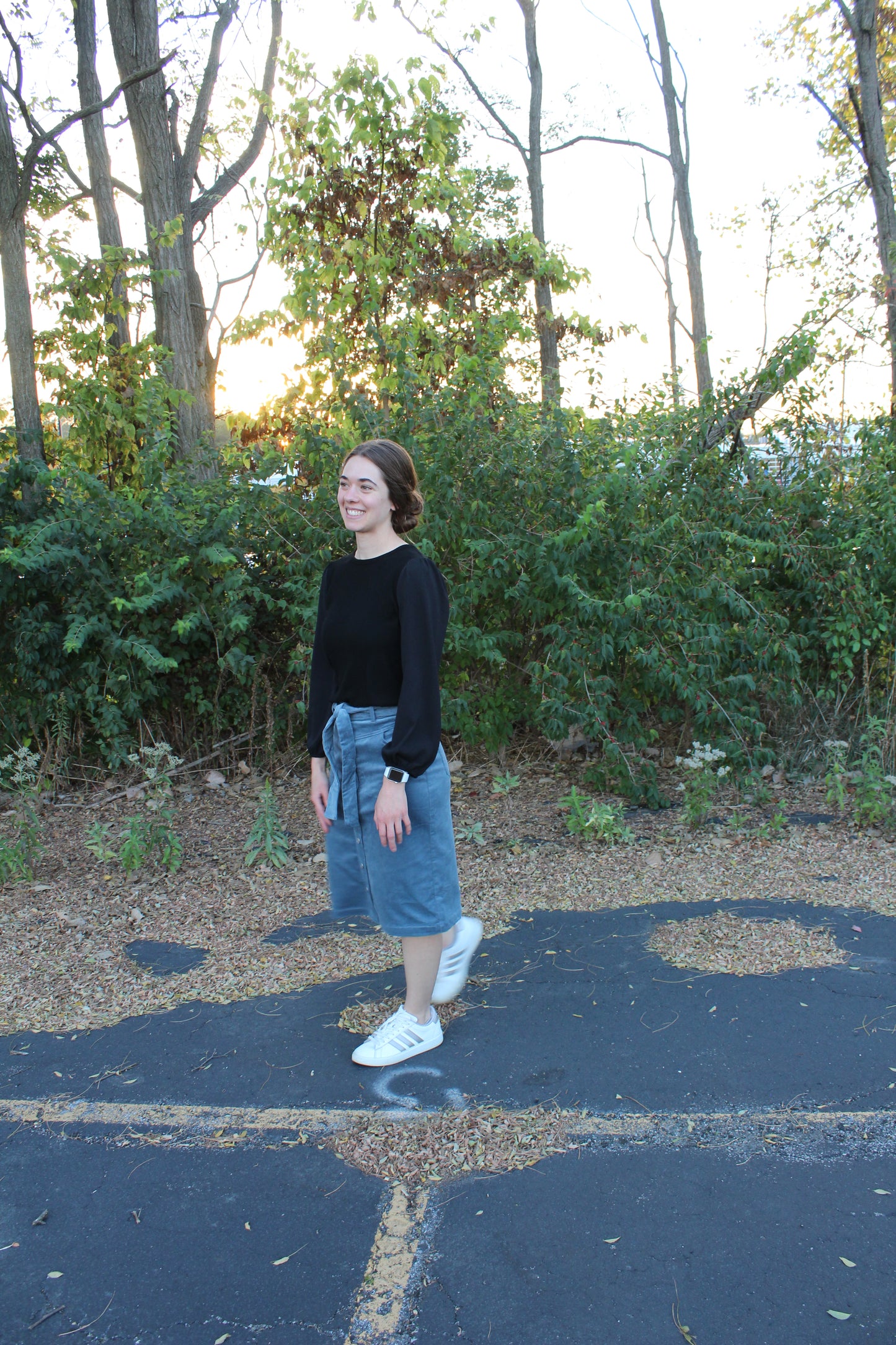 Corduroy Button Skirt