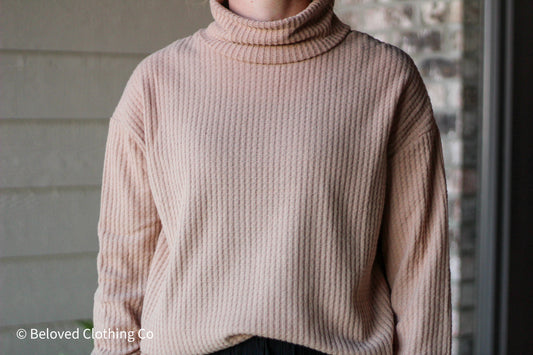 Khaki Turtle Neck Top