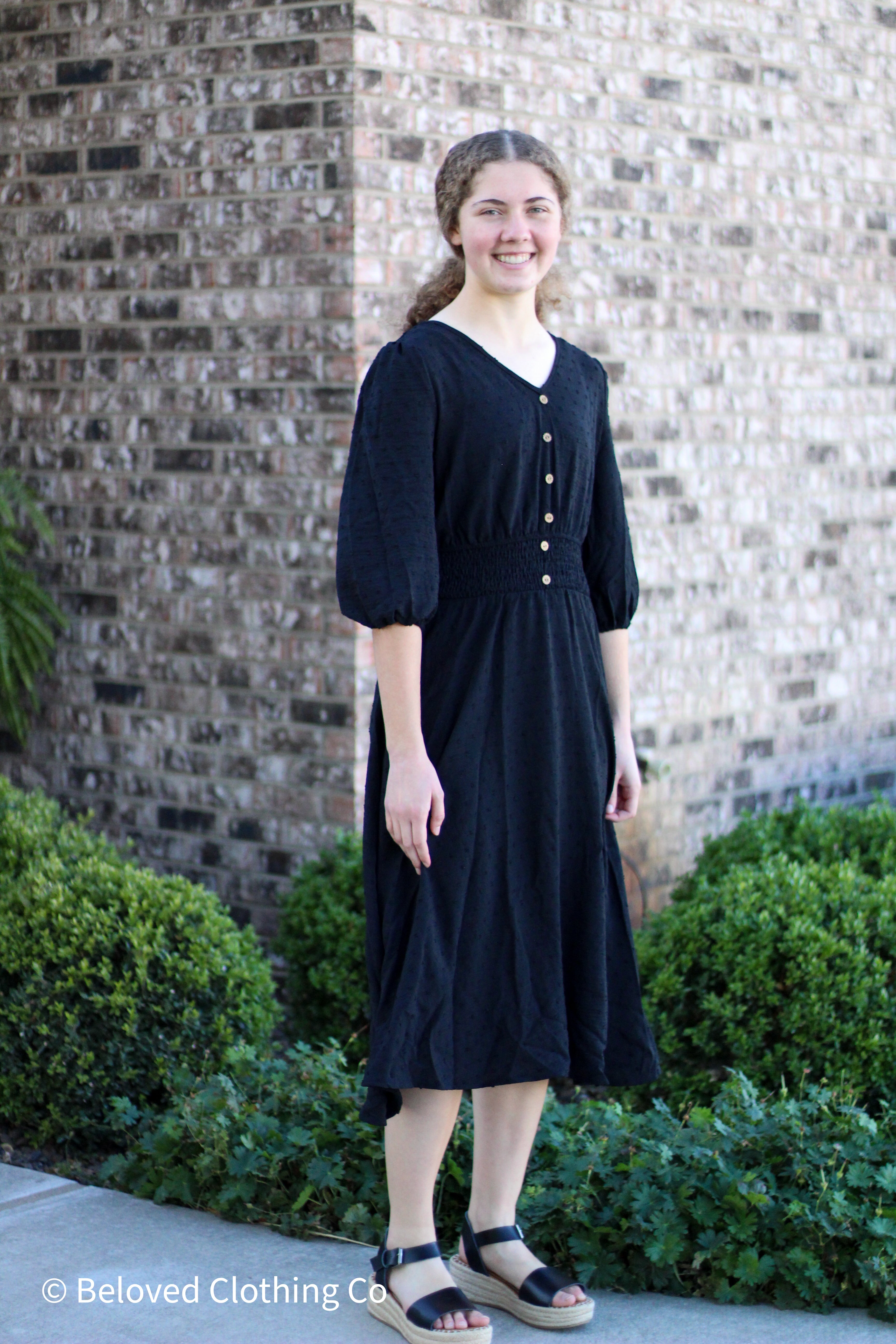 Swiss Dot Vintage Puff Midi Dress – Beloved Clothing Co