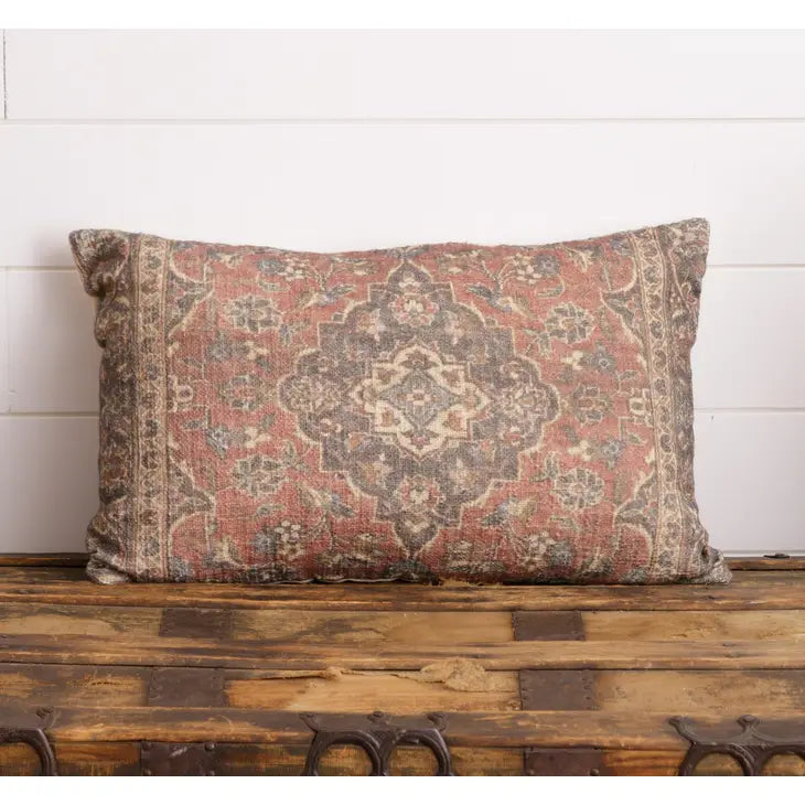 Antique Rug Slub Lumbar Pillow