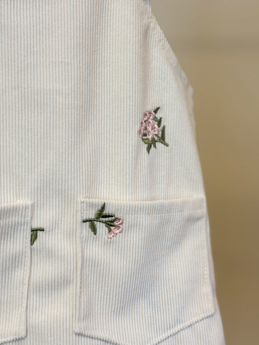 Creamy Corduroy Embroidered Jumper