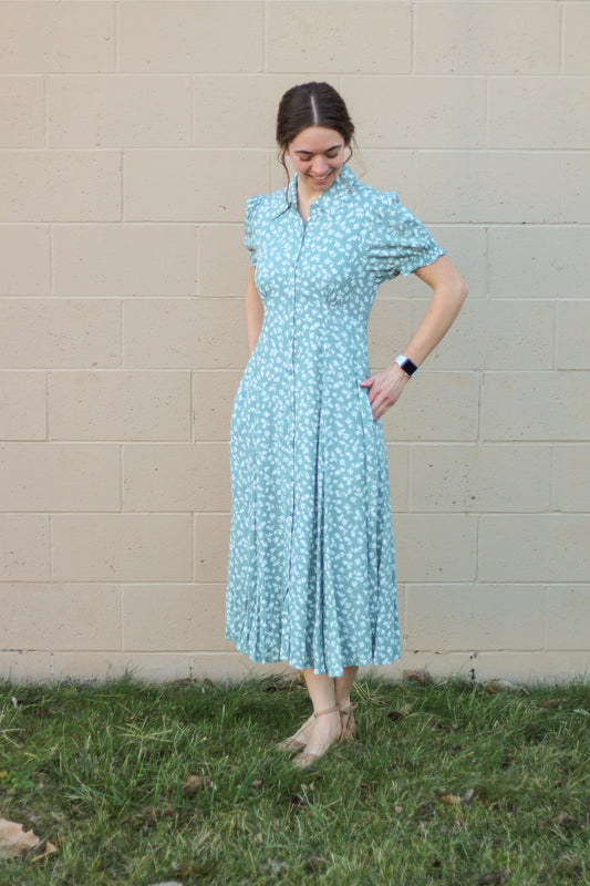 "Leia" Collared Button Down Midi Dress