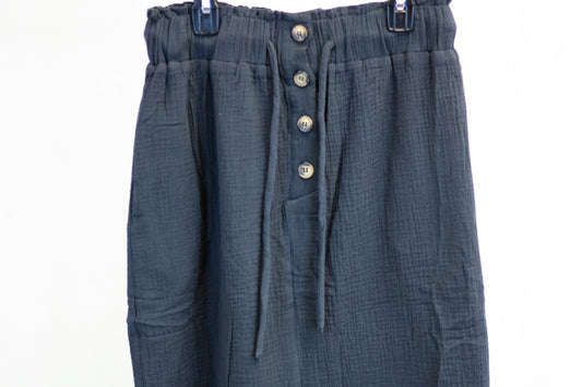 100% Cotton Button Midi Skirt