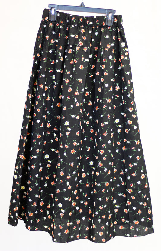 Black Floral Skirt