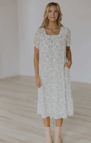 Button Up Floral Dress- Nursing Friendly