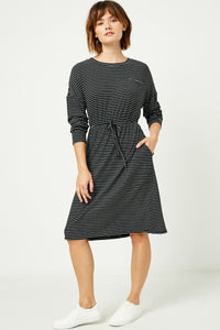 Women's Striped Knit Pocket Dress