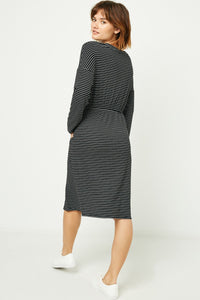 Women's Striped Knit Pocket Dress