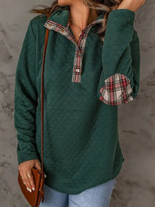 Plaid Quilted Pullover