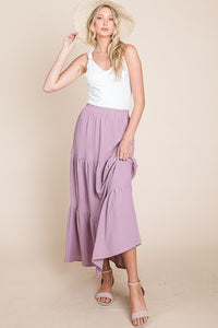 Lilac Tiered Maxi Skirt