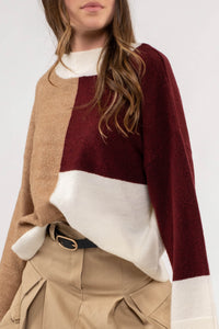 Mockneck Colorblock Sweater