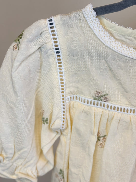 Apricot Lace Floral Dress