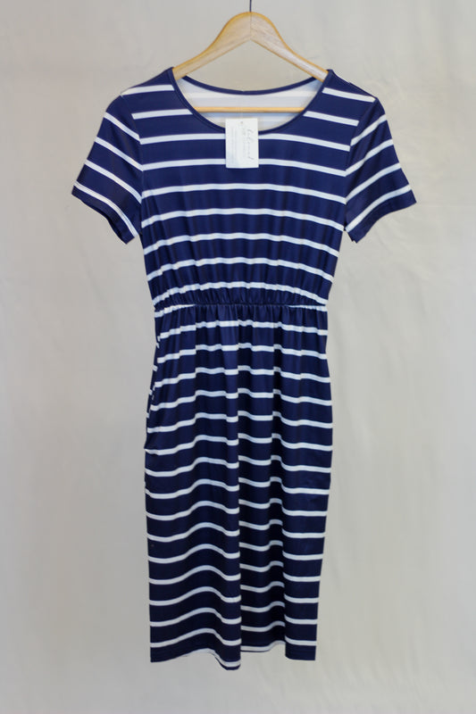 Navy + Striped Everyday Dress