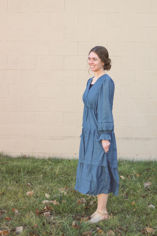 Bubble Ruffle Sleeve Dress