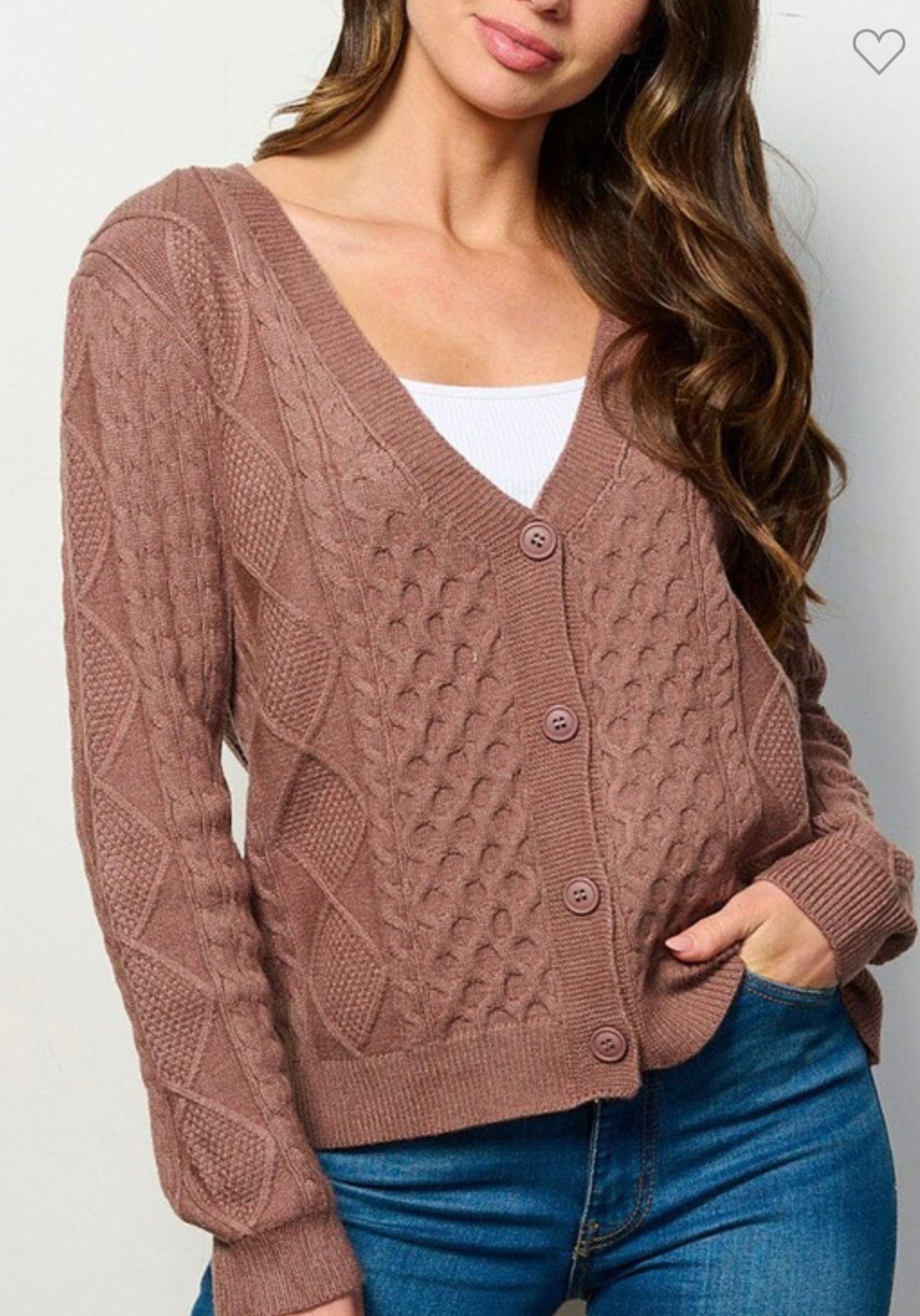 Cable Knit Button Down Sweater