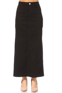 Black Maxi Denim Skirt