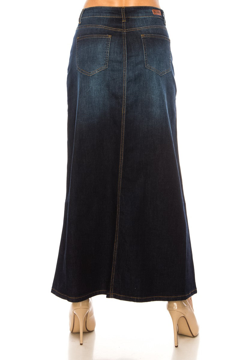 Dark Wash A-Line Denim Skirt