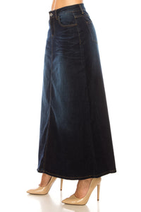 Dark Wash A-Line Denim Skirt
