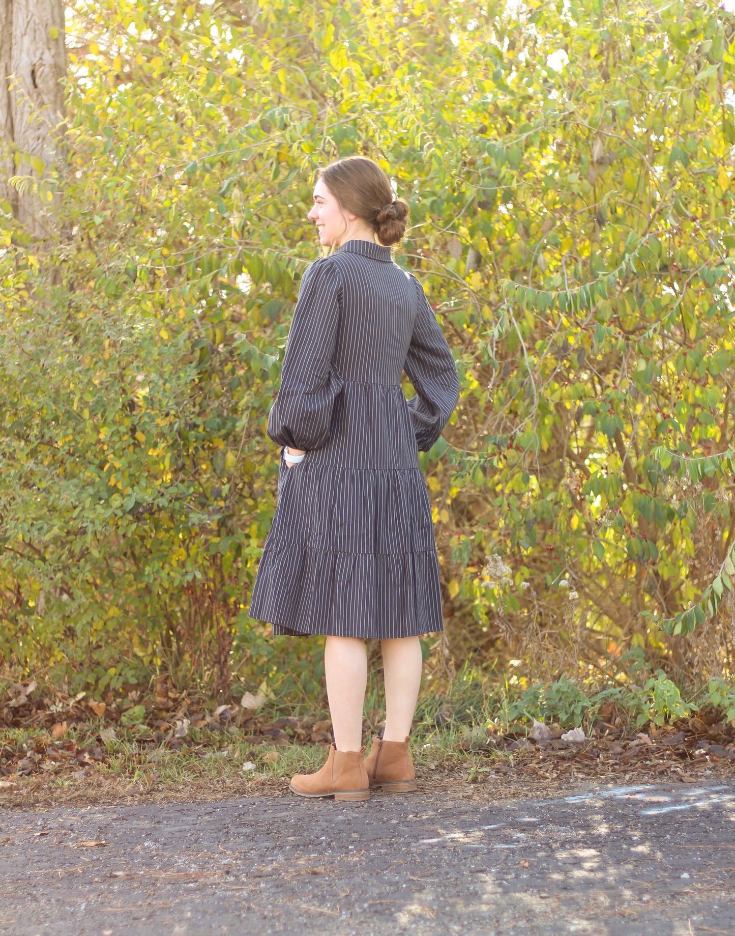 Striped Button Up Midi Dress