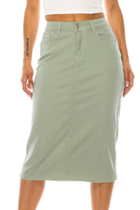 Sage Denim Skirt