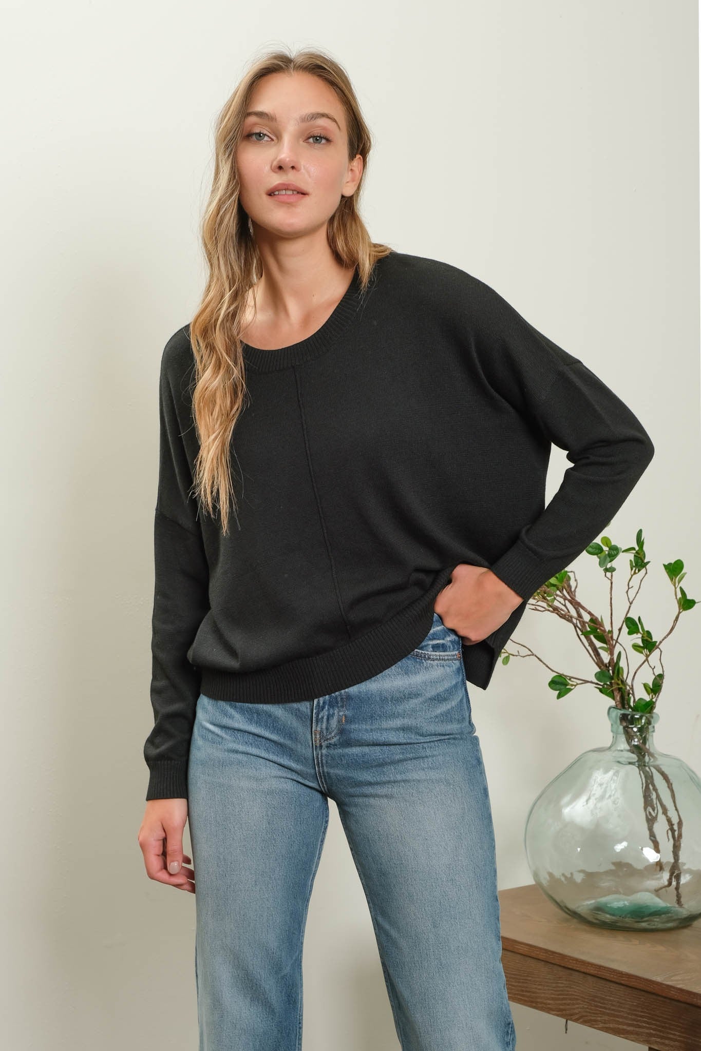 Cozy Extended Shoulder Sweater