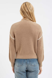 Mock Neck Reverse Stitch Sweater