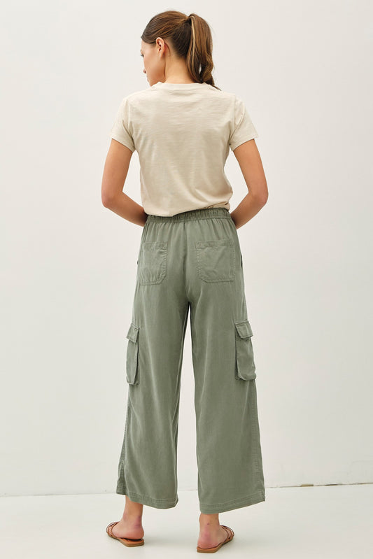 Tencel Cargo Drawstring Comfy Pants