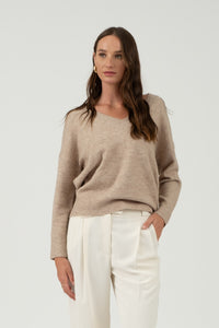 V-Neck Drop Shoulder Sweater